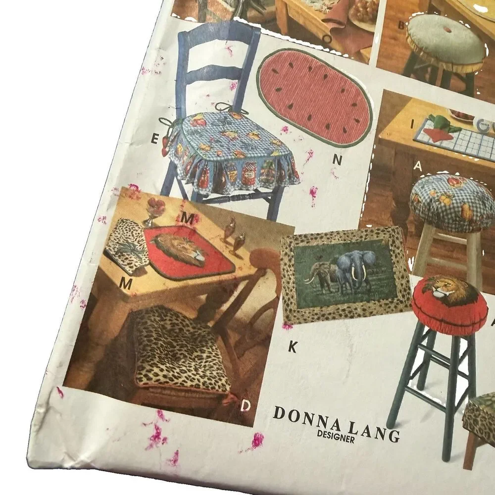 Simplicity CHAIR PADS & PLACE MATS Sewing Patterns Donna Lang UNCUT 9452 VTG